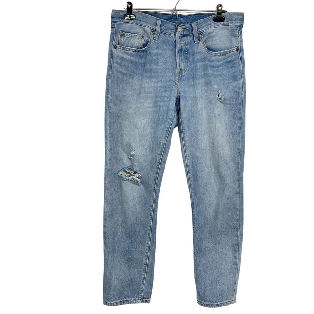 Levi’s Light Wash 501 Button Fly Straight Leg Jeans Womens 28 Blue Casual Denim